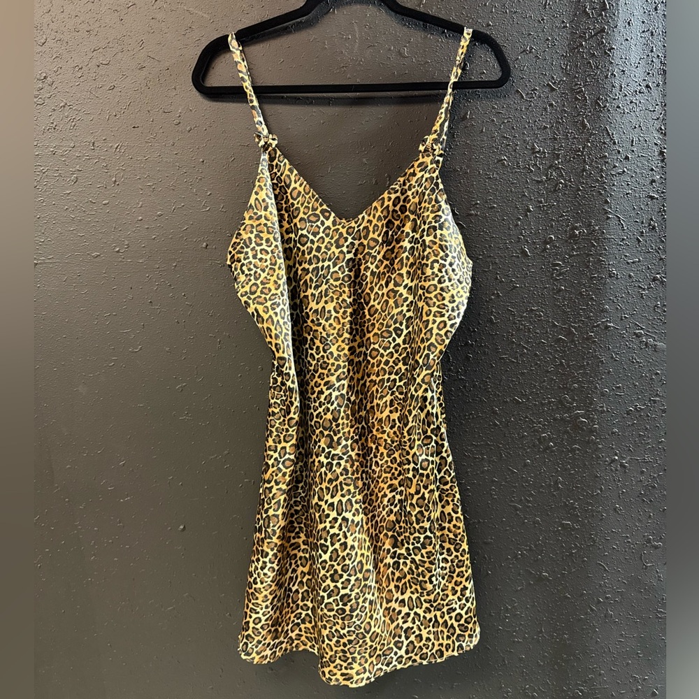 Courtney & Co Womens Intimate Leopard Print Slip Dress Size Large